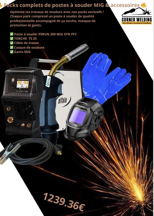 Pack complet Soudure TIG – Perun 200 T HF PULSE - Corner Welding I Votre allié pour des soudures d'excellence