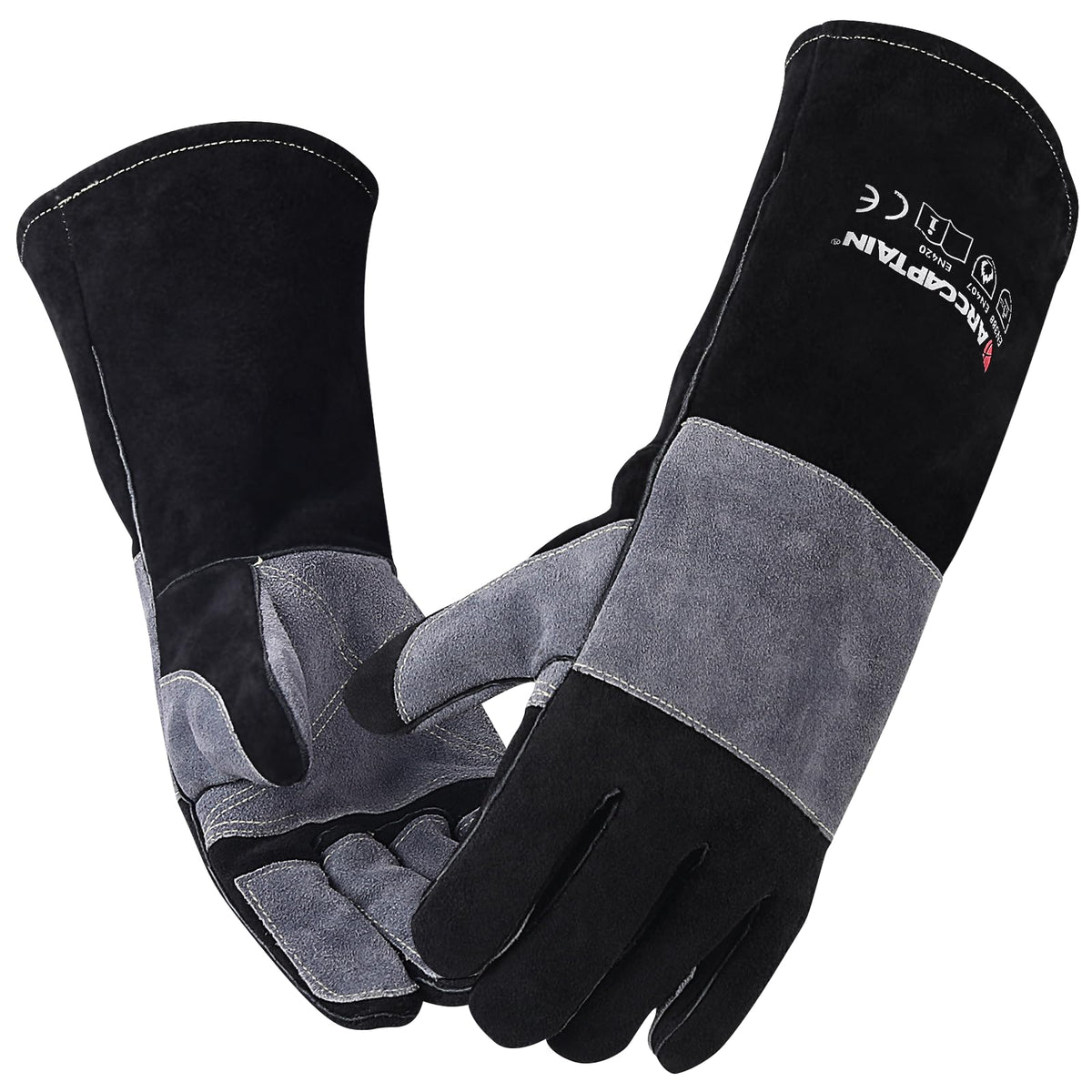 Gants de soudure en cuir Résistante à la chaleur/au feu de 932 °. ARCCAPTAIN