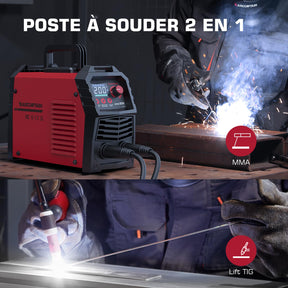 Poste a Souder Arc/Lift TIG 200 A avec Grand écran LED, ARCCAPTAIN