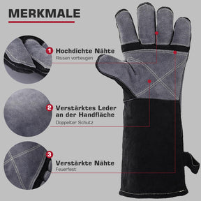 Gants de soudure en cuir Résistante à la chaleur/au feu de 932 °. ARCCAPTAIN