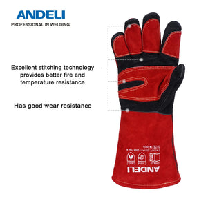ANDELI 27cm Gants de soudage multifonctionnels - Corner Welding I Votre allié pour des soudures d'excellence