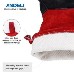 ANDELI 27cm Gants de soudage multifonctionnels - Corner Welding I Votre allié pour des soudures d'excellence