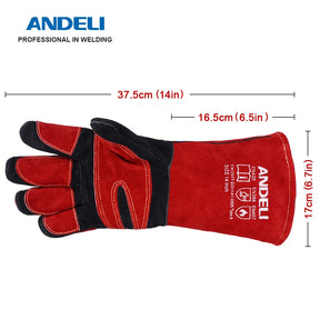 ANDELI 27cm Gants de soudage multifonctionnels - Corner Welding I Votre allié pour des soudures d'excellence